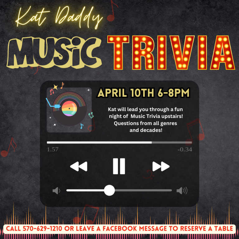 Kat Daddy “Music” Trivia 4/10/24