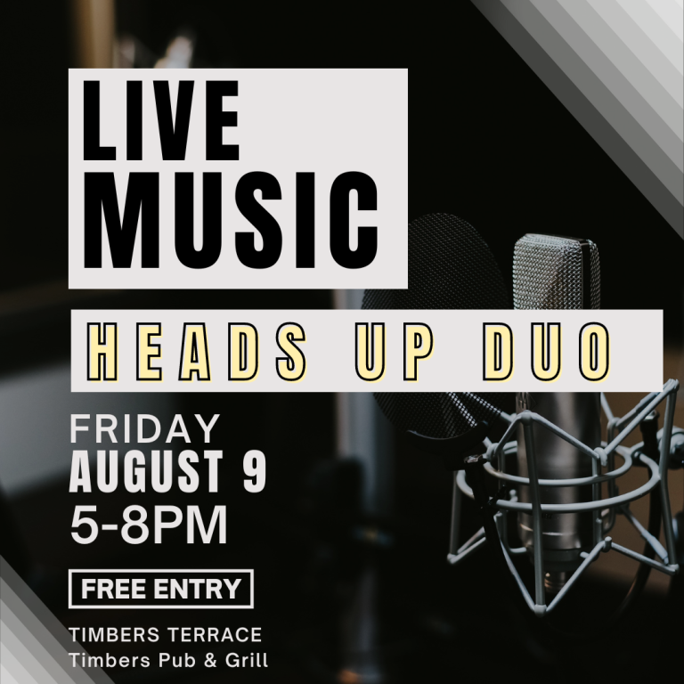 8/9 Live music with Heads up Duo