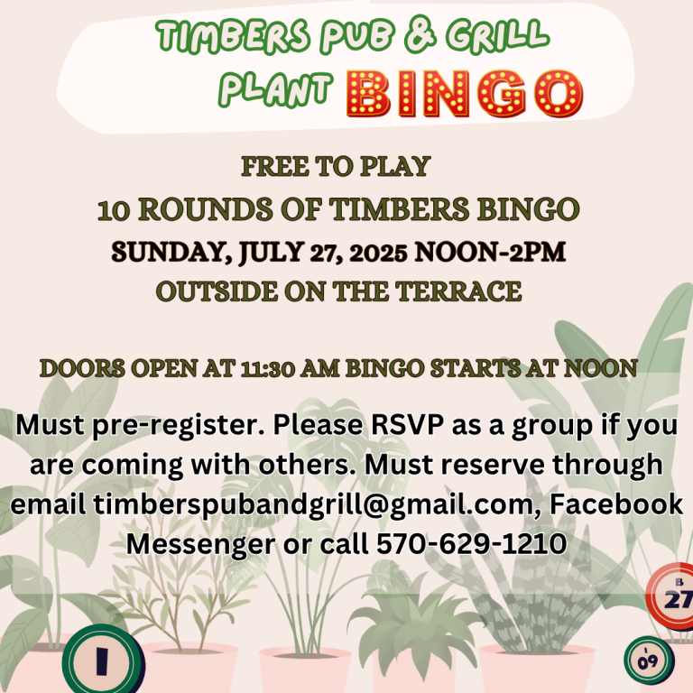 7/27 PLANT BINGO ON THE TERRACE